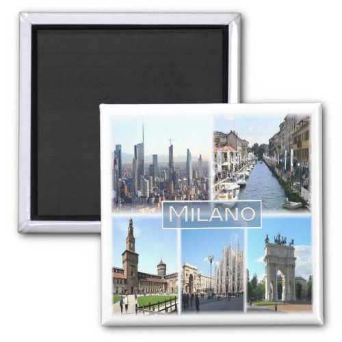 LMD002 MILAN Mosaic Lombardy Italy Fridge Magnet