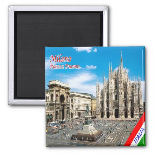 LMD011 MILAN Piazza del Duomo Cathedral Fridge Magnet