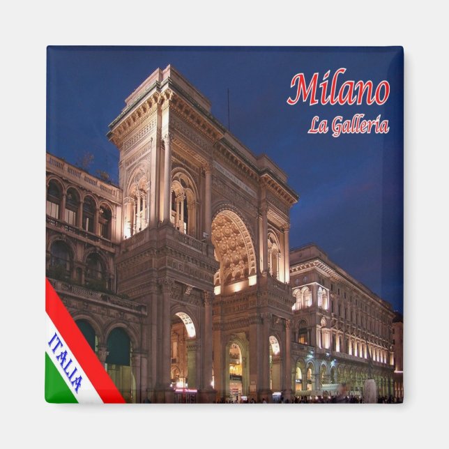 LMD015 MILAN, Galleria Vittorio Emanuele, Fridge Magnet (Front)