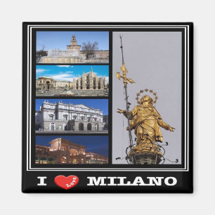 LMD016 MILAN I Love Mosaic, Italy, Fridge Magnet