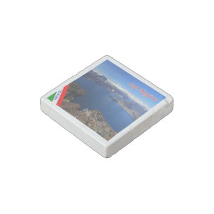 LMD077 LAKE MAGGIORE Aerial View,  Italy, Stone Magnet