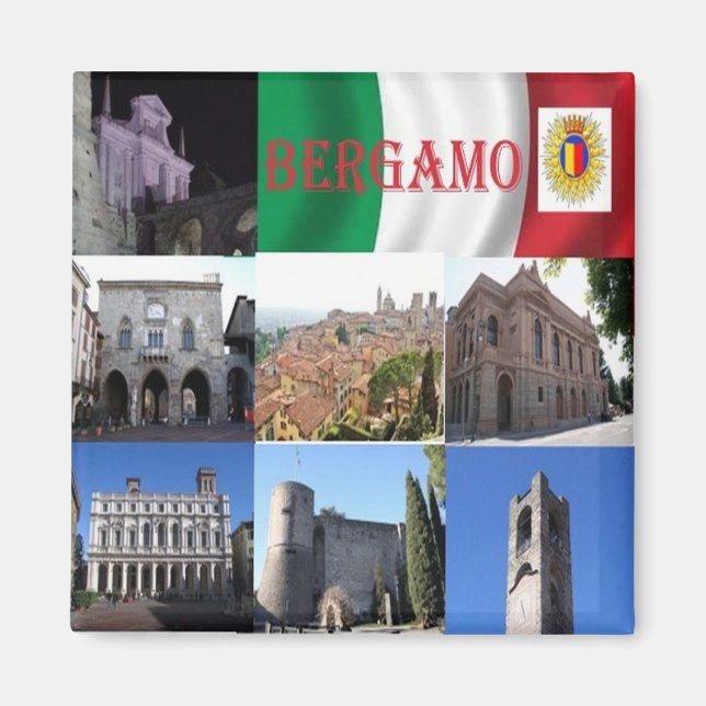 LMD107 BERGAMO, Mosaic, Italy, Fridge Magnet (Front)