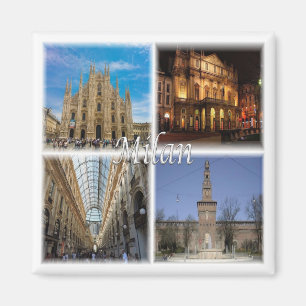 LMD117 MILAN mosaic, Lombardy, Italy, Fridge Magnet