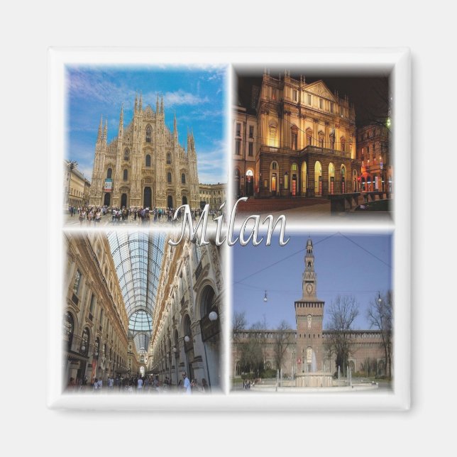 LMD117 MILAN mosaic, Lombardy, Italy, Fridge Magnet (Front)