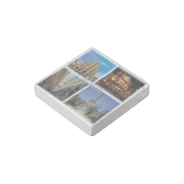 LMD117 MILAN mosaic, Lombardy, Italy, Stone Magnet (Angled)