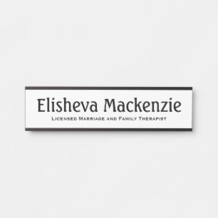 LMFT Therapist Office Door Sign Name Plate