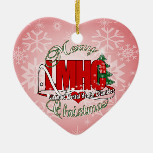 LMHC CHRISTMAS Licensed Mental Health Counselor Ceramic Ornament