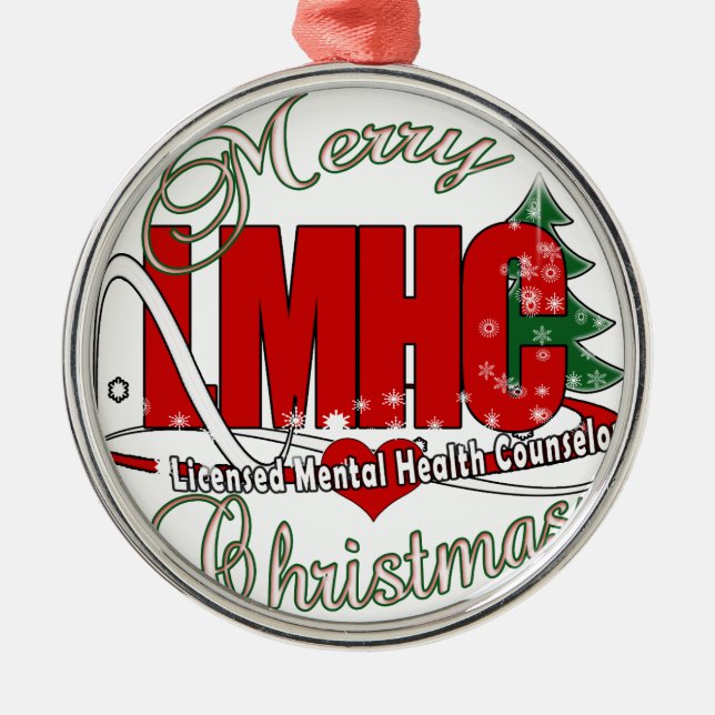 LMHC CHRISTMAS Licensed Mental Health Counselor Metal Ornament (Front)