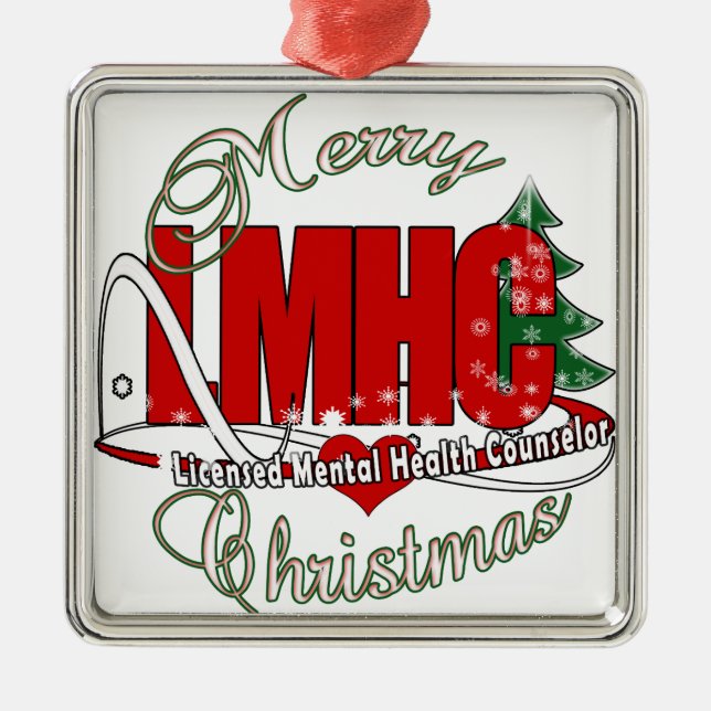 LMHC CHRISTMAS Licensed Mental Health Counselor Metal Ornament (Front)