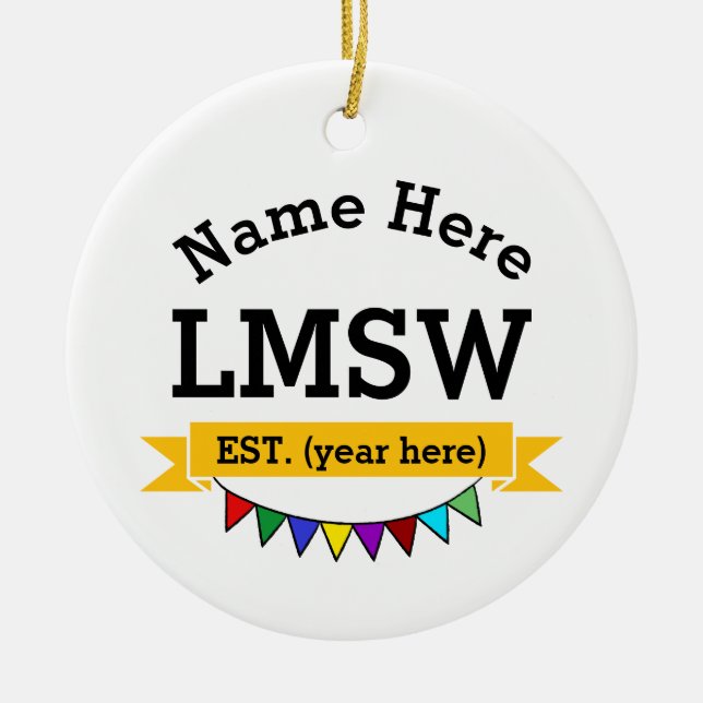 LMSW Gift Licensed Master Social Worker Ceramic Ornament (Front)