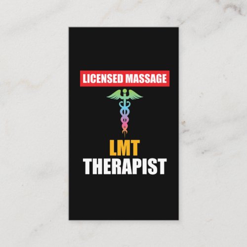 LMT Licensed Massage Therapist Caduceus Business Card