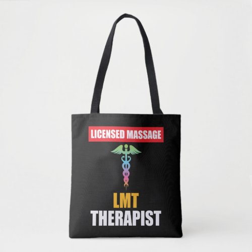 LMT Licensed Massage Therapist Caduceus Tote Bag