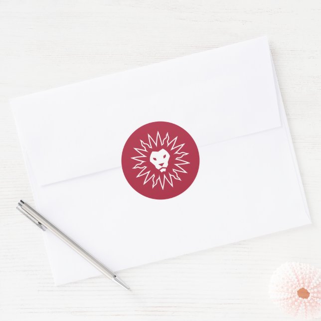 LMU Lions Logo Classic Round Sticker (Envelope)