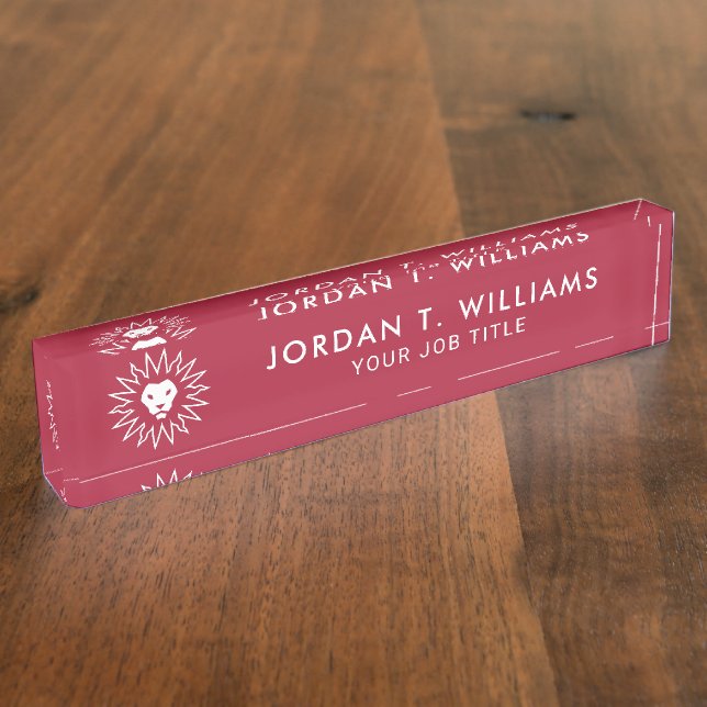 LMU Lions Logo Desk Name Plate (Side)