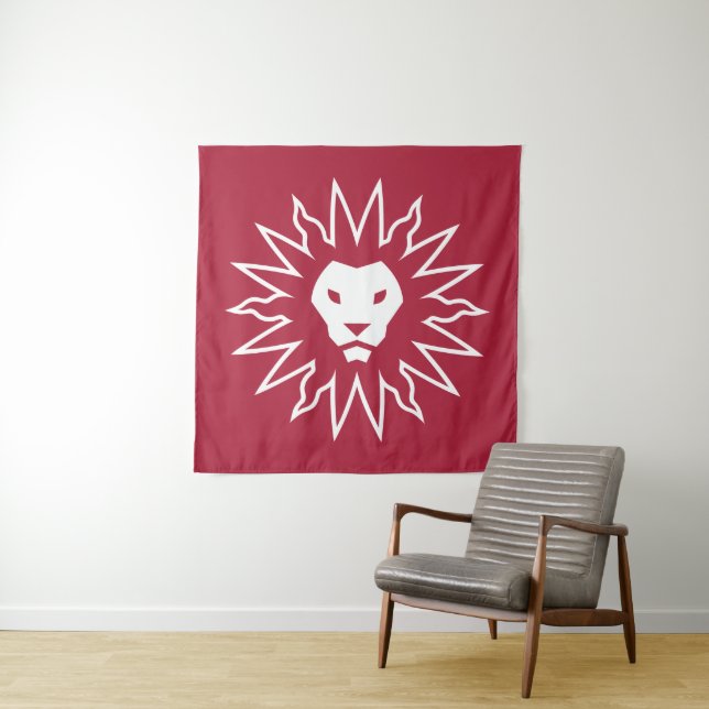 LMU Lions Logo Tapestry (In Situ)