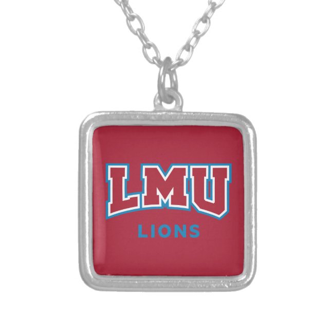 LMU Lions Silver Plated Necklace (Front)