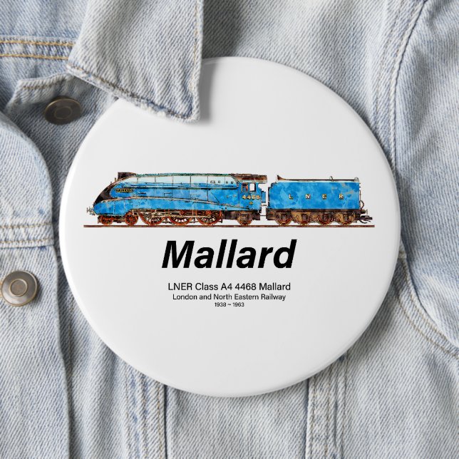 LNER Class A4 4468 Mallard - Fastest Steam Loco Button (In Situ)