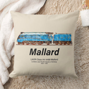 LNER Class A4 4468 Mallard - Fastest Steam Loco Throw Pillow