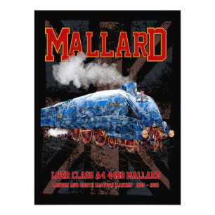 LNER Class A4 Mallard locomotive Union Jack flag Photo Print