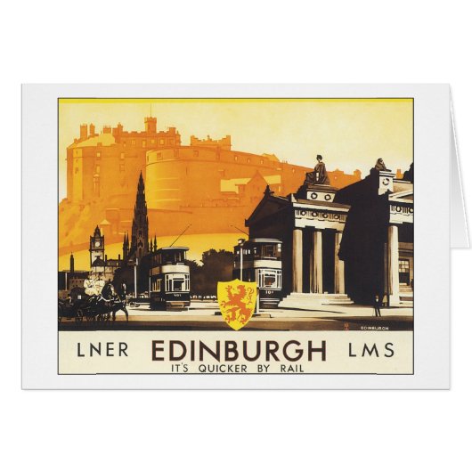 LNER Edinburgh LMS It's Quicker by Rail Cards (Front Horizontal)