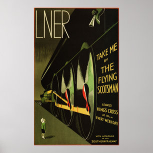 LNER Flying Scotsman Train Vintage Railway Poster
