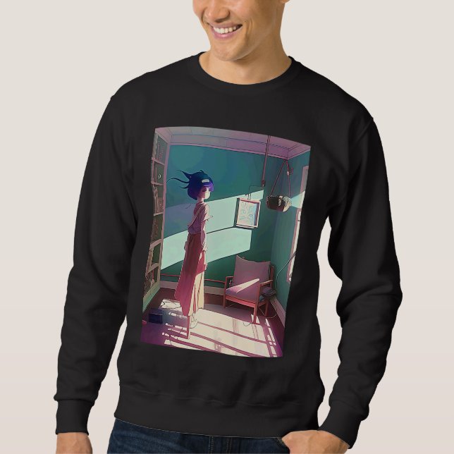 Lo fi hip hop chillhop chill beats aesthetics  142 sweatshirt (Front)