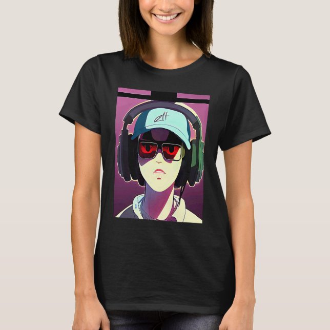 Lo fi hip hop chillhop chill beats boy aesthetics  T-Shirt (Front)