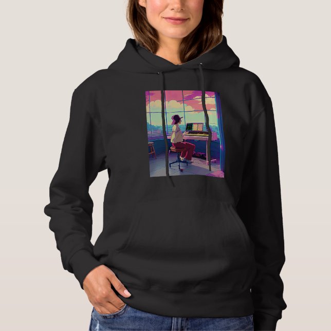 Lo fi hip hop chillhop chill beats lofi aesthetics hoodie (Front)