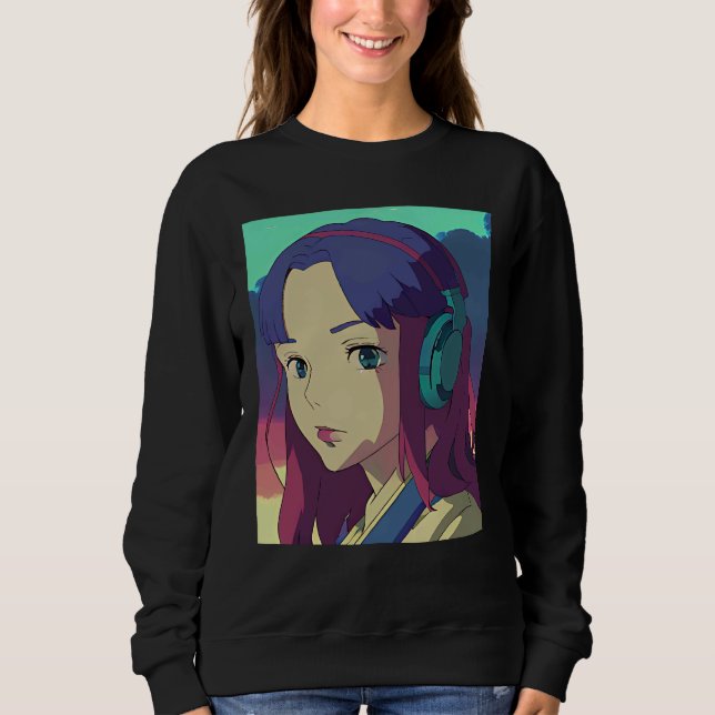 Lo fi hip hop chillhop chill beats lofi aesthetics sweatshirt (Front)