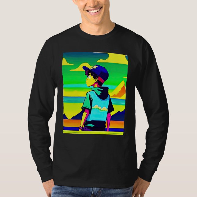 Lo fi hip hop chillhop chill beats lofi aesthetics T-Shirt (Front)