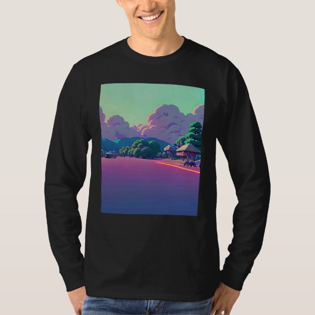 Lo fi hip hop chillhop chill beats lofi aesthetics T-Shirt (Front)