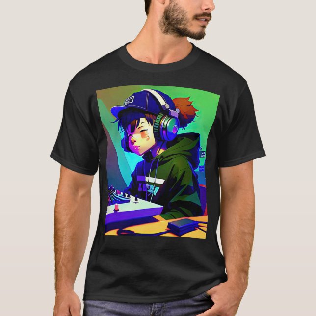 Lo fi hip hop chillhop chill beats lofi aesthetics T-Shirt (Front)