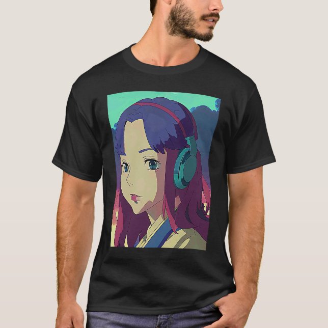 Lo fi hip hop chillhop chill beats lofi aesthetics T-Shirt (Front)