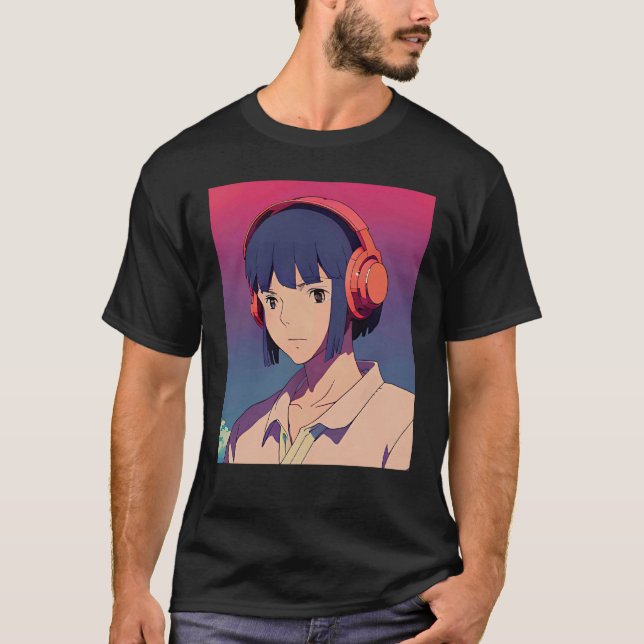 Lo fi hip hop chillhop chill beats lofi aesthetics T-Shirt (Front)