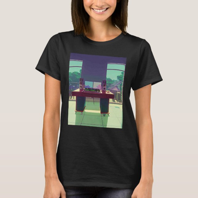 Lo fi hip hop chillhop chill beats lofi aesthetics T-Shirt (Front)