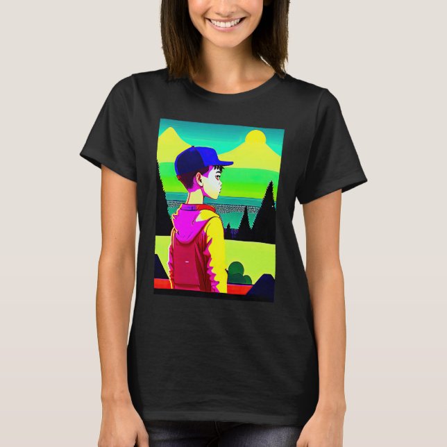 Lo fi hip hop chillhop chill beats lofi aesthetics T-Shirt (Front)