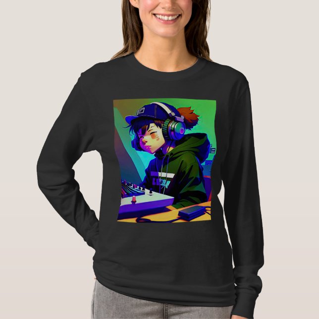 Lo fi hip hop chillhop chill beats lofi aesthetics T-Shirt (Front)