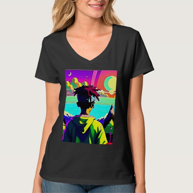 Lo fi hip hop chillhop chill beats lofi aesthetics T-Shirt (Front)