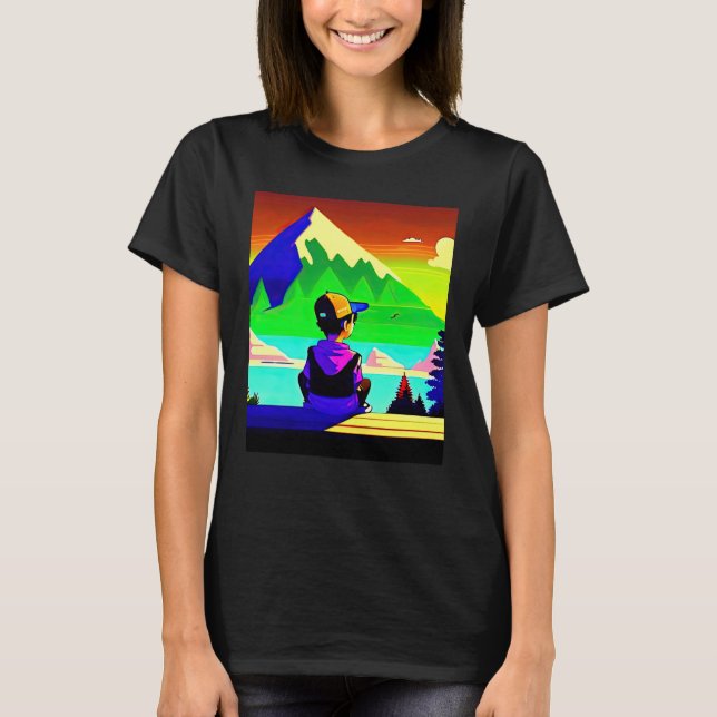 Lo fi hip hop chillhop chill beats lofi aesthetics T-Shirt (Front)