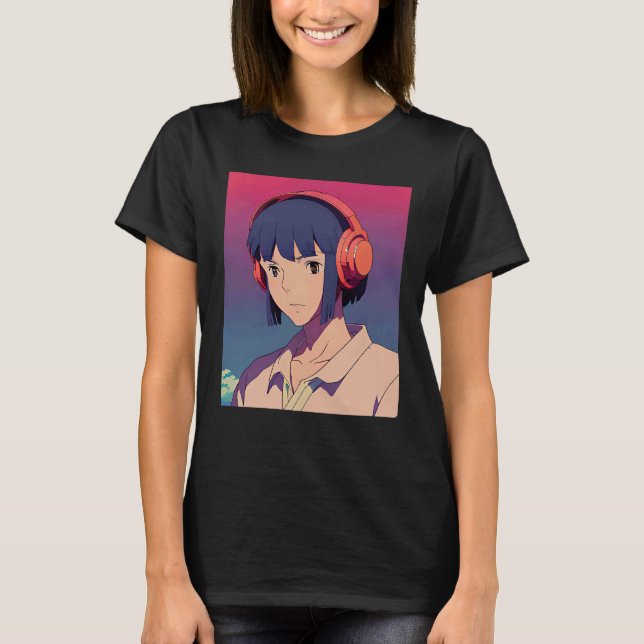 Lo fi hip hop chillhop chill beats lofi aesthetics T-Shirt (Front)