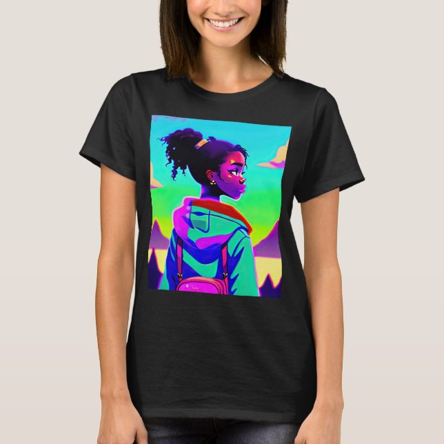 Lo fi hip hop chillhop chill beats lofi aesthetics T-Shirt (Front)