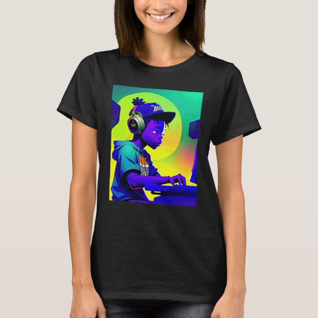 Lo fi hip hop chillhop chill beats lofi aesthetics T-Shirt (Front)