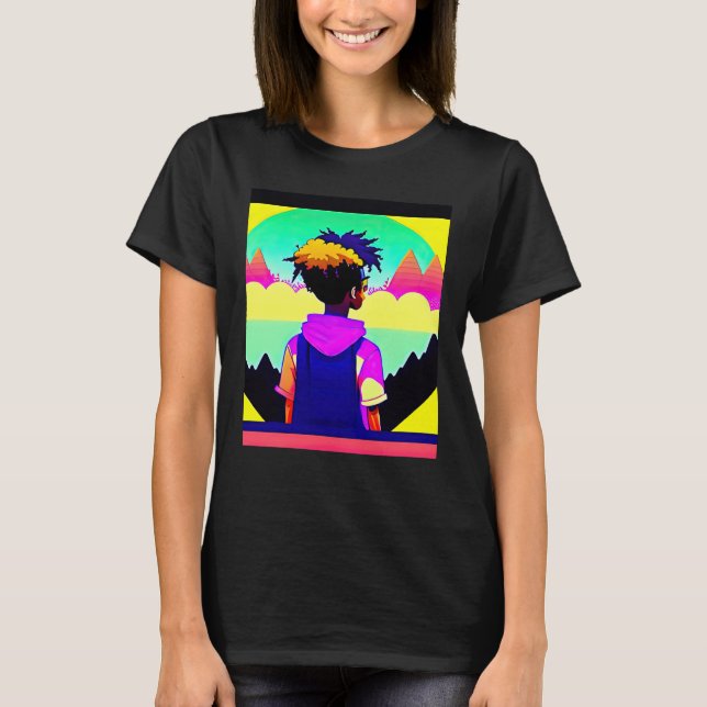 Lo fi hip hop chillhop chill beats lofi aesthetics T-Shirt (Front)