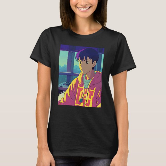 Lo fi hip hop chillhop chill beats lofi aesthetics T-Shirt (Front)