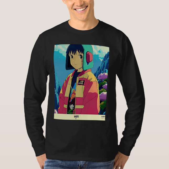 Lo fi hip hop chillhop chill beats lofi aesthetics T-Shirt (Front)