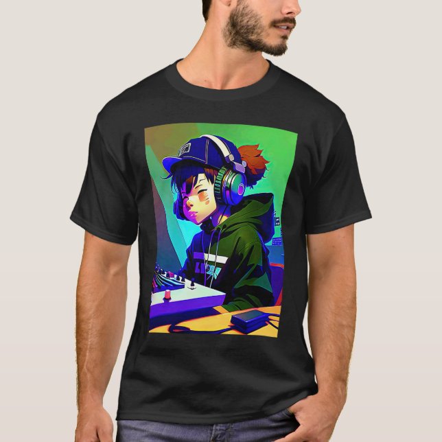 Lo fi hip hop chillhop chill beats lofi aesthetics T-Shirt (Front)