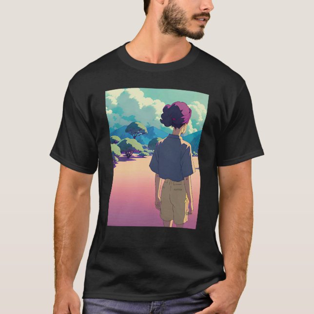Lo fi hip hop chillhop chill beats lofi aesthetics T-Shirt (Front)