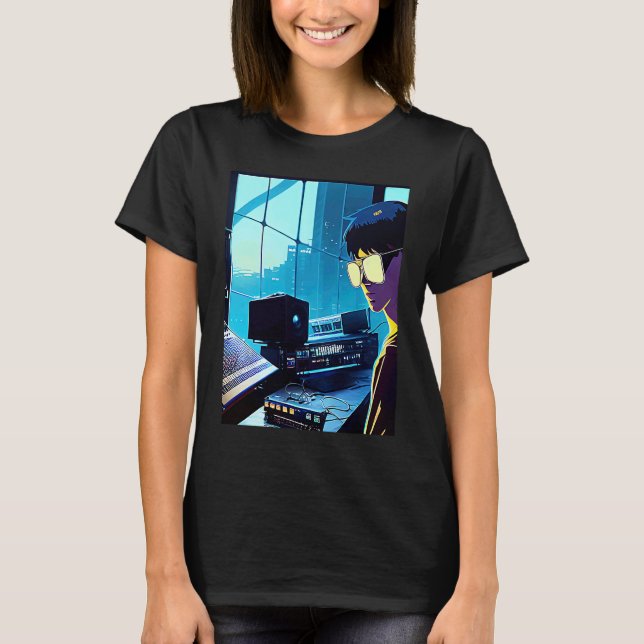 Lo fi hip hop chillhop chill beats studio aestheti T-Shirt (Front)