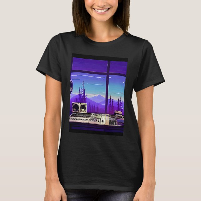 Lo fi hip hop chillhop chill beats studio aestheti T-Shirt (Front)