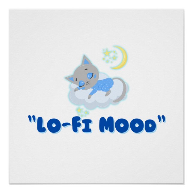  Lo-Fi Mood Cat Aesthetic Poster (Front)